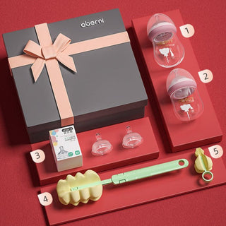Oberni Brand Exclusive Glass Bottle and Bottle Cleaner Gift Box Set for Baby
