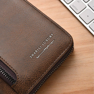 Men's Long Zipper Wallet Clutch with Multi-Card Slots #896