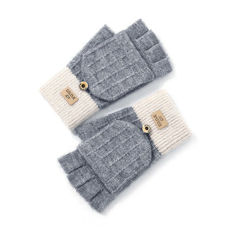 Flip Cover Knitted Half Finger Hand Gloves