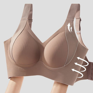 Breathable Seamless Full Cup Supportive Bra Large Size Champagne