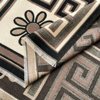 Premium Geometric Patchwork Jacquard Design Printed Winter Shawl