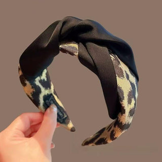 Stylish Leopard Print High Top Wide Headband for Women Styling