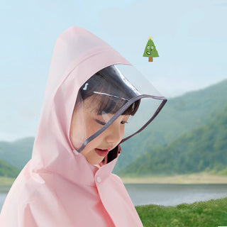 Kids Rain Poncho with Hidden Backpack Compartment for School