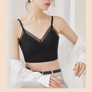 French Style Lace Integrated Suspender Padding Bra
