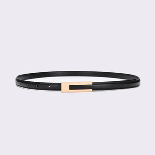 Women's Elegant Style Genuine Leather Belt with Polished Buckle