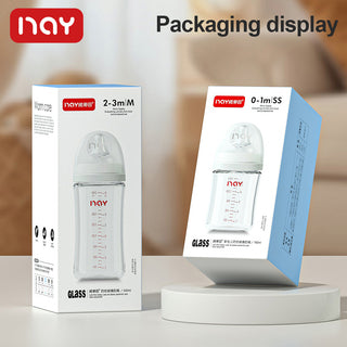 Noair Anti Choking Glass Feeding Bottle for Baby
