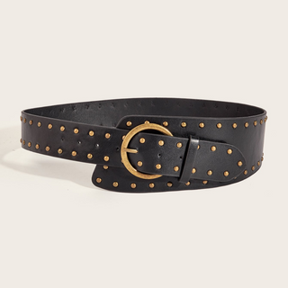 Vintage Inspired PU Leather Studded Corset Belt for Women
