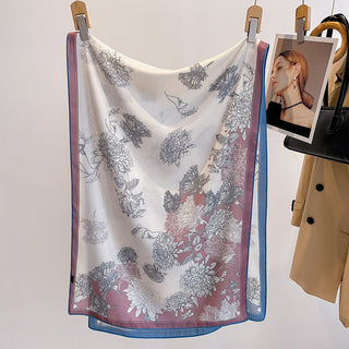 Women's Trendy Double-sided Two-color Floral Printed Viscose Scarf