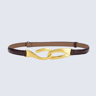 Exclusive Design Twist Buckle Slim Belt for Girls