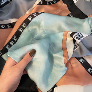 Korean Style High Quality Multicolor Printed Satin Silk Scarves