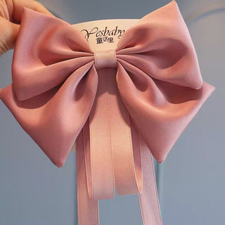 Children's Satin Bow Hair Clip Spring Clasp Princess Style