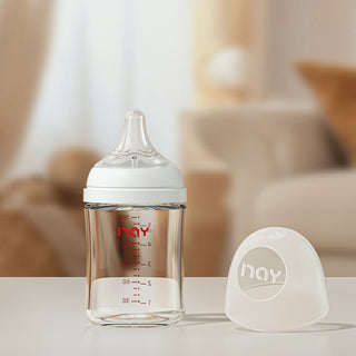 Noair Anti Choking Glass Feeding Bottle for Baby
