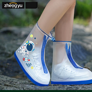 Zhengyu PVC Kids Rain Boots Transparent Dinosaur Unicorn Astronaut Rabbit M-3XL