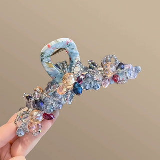 Luxury Large Crystal Shark Hair Clip Elegant Updo Accessory