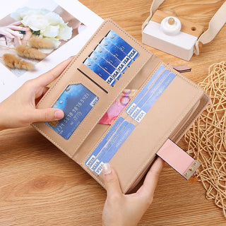 Korean Version Hollow Leaf Zipper Buckle Style Long Women's Wallet