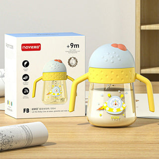 Noair Planet Learning Sliding Cover Straw Anti Water Drop Drinking Bottle for Kids