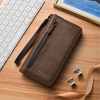 Men's Long Zipper Wallet Clutch with Multi-Card Slots #896