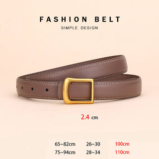 Women's Genuine Leather Alloy Pin Buckle Belt