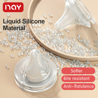Noair Anti Choking Glass Feeding Bottle for Baby