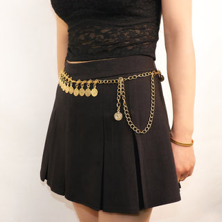 Vintage Disc Tassel Coin Waist Chain Women's Belt