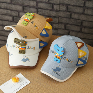 Toddler Boys' Dinosaur Corduroy Baseball Cap for Autumn