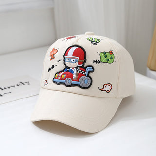 Leather Label Graffiti Car Baseball Cap for Children