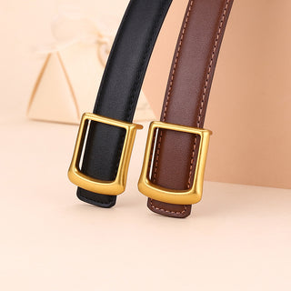 Women's Genuine Leather Alloy Pin Buckle Belt