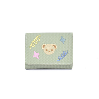 Cute Bear Flagged Student's and Women's Trifold Wallet