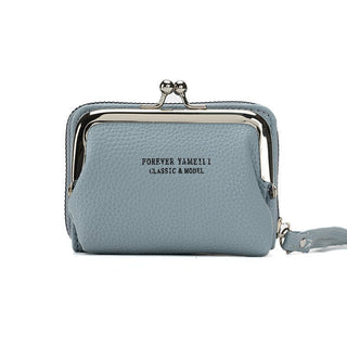 Women's Double Compartment Compact Clutch Style Coin Purse Wallet