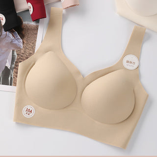 Seamless Wireless Jelly Support Bra with Fixed Cups - Champagne