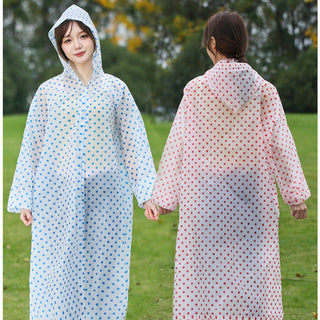 Rains Thickened EVA Long Raincoat - Polka Dot Design