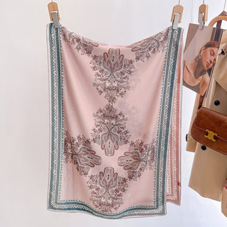 Premium Women's Retro Style Both Side Floral Printed Viscose Scarf
