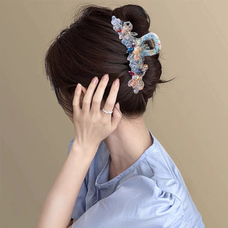 Luxury Large Crystal Shark Hair Clip Elegant Updo Accessory