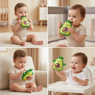 Food Grade Silicone Avocado Teething Toy for Babies
