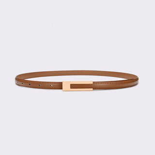 Women's Elegant Style Genuine Leather Belt with Polished Buckle