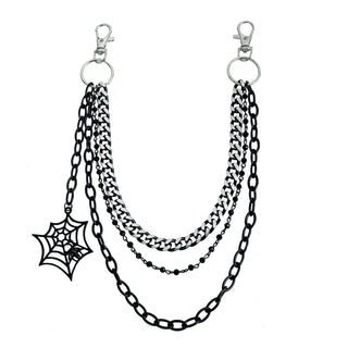 Gothic Spider Web Multi-Layer Metal Waist Chain Belt for Jeans