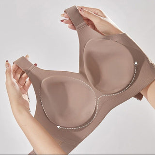 Breathable Seamless Full Cup Supportive Bra Large Size Champagne