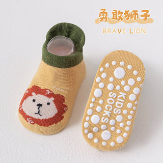 Anti-Slippery Cute Cartoon Printed Heel Style Soft Kids Socks