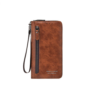 Men's Long Zipper Wallet Clutch with Multi-Card Slots #896