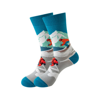 Cartoon color trendy cotton autumn and spring socks for men & women