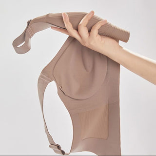 Breathable Seamless Full Cup Supportive Bra Large Size Champagne