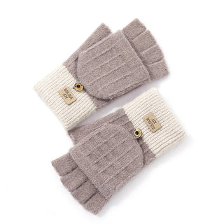 Flip Cover Knitted Half Finger Hand Gloves