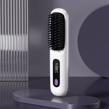 Cordless Portable Ceramic Negative Ion Hair Straightening Styling Brush Onyx