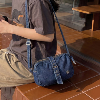 Women's Washed Denim Crossbody Shoulder Bag