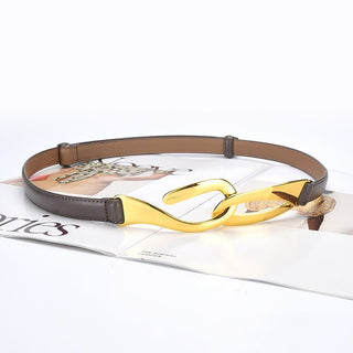 Exclusive Design Twist Buckle Slim Belt for Girls