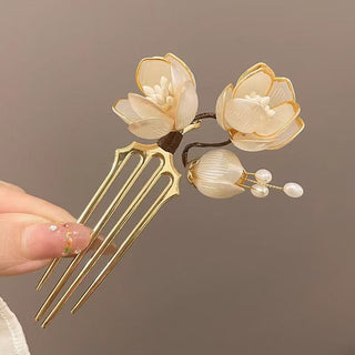Lotus Flower Ancient Style U-Shaped Hairpin New Chinese Hairclip