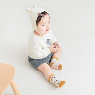 Non-Slippery All Seasons Cotton and Comfy Floor Socks for Newborn and Toddlers