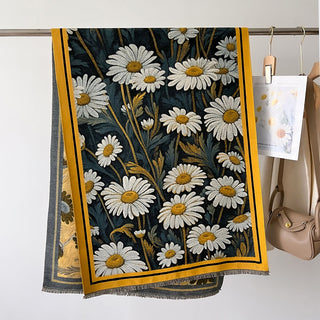 Versatile Floral Design Patterned Luxury Winter Shawl for Women