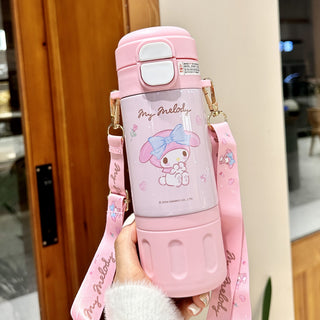 Chuhe Sanrio Insulated Water Bottle 480ml Steel Travel Cup Kit