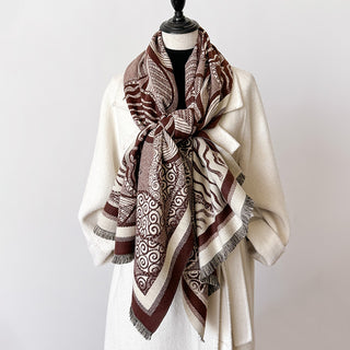 Premium Leaf Pattern Floral Design Printed Winter Shawl for Women
